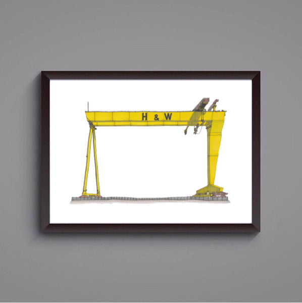 Harland & Wolff Crane, Belfast -  signed prints of the original hand drawing by Steven McClure