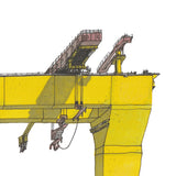 Harland & Wolff Crane, Belfast -  signed prints of the original hand drawing by Steven McClure